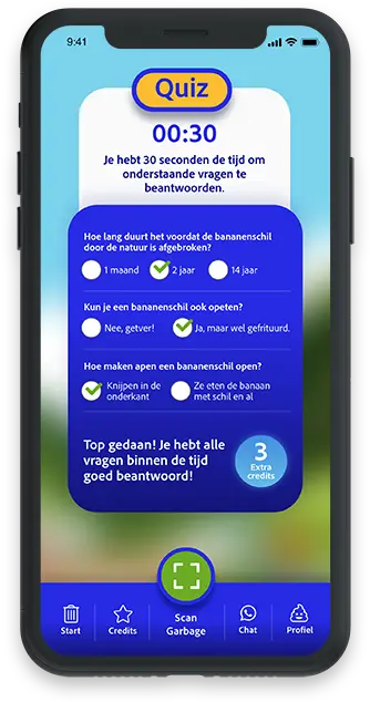 Quiz screen Garbage Go iPhone